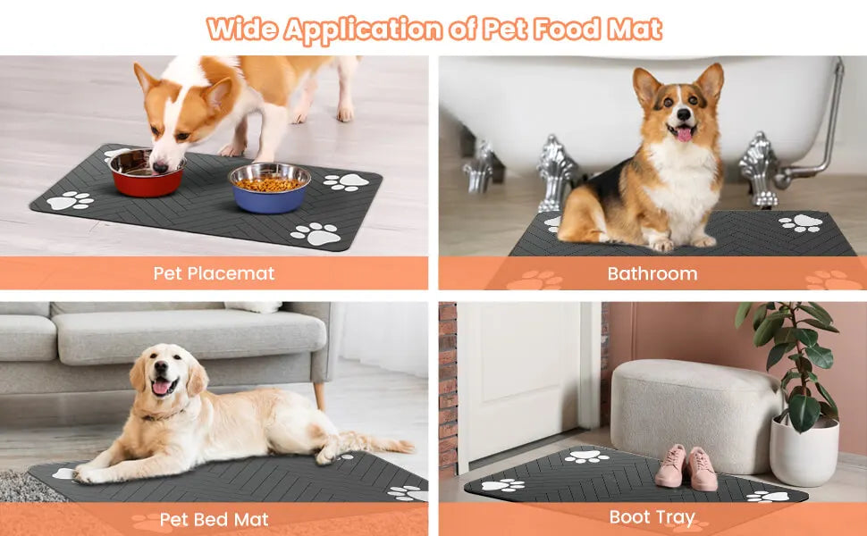 Absorbent Pet Placemat for Food and Water Bowl