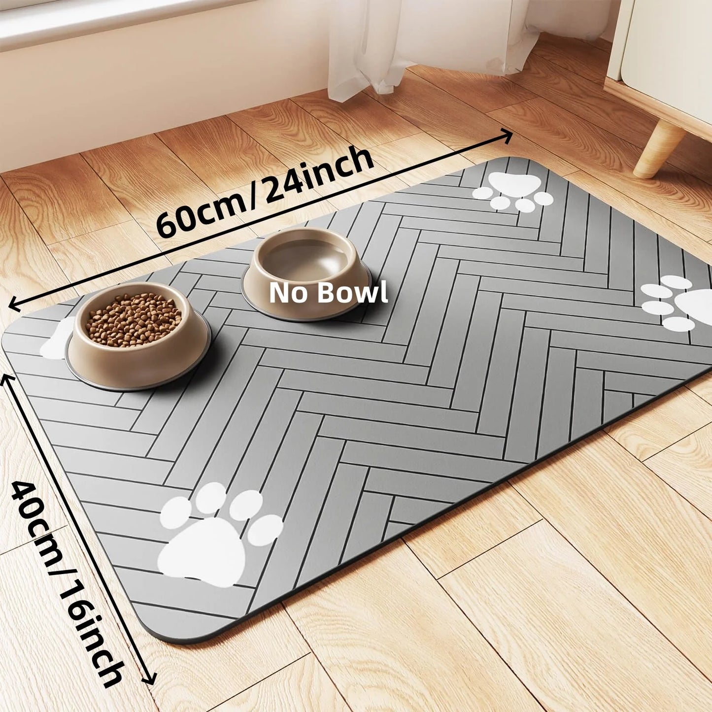 Absorbent Pet Placemat for Food and Water Bowl
