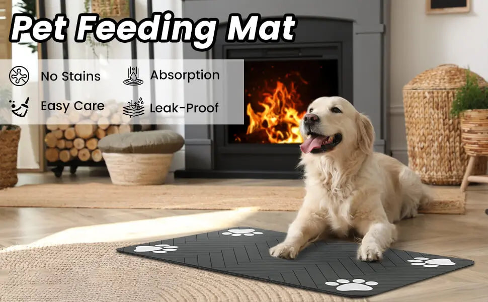 Absorbent Pet Placemat for Food and Water Bowl
