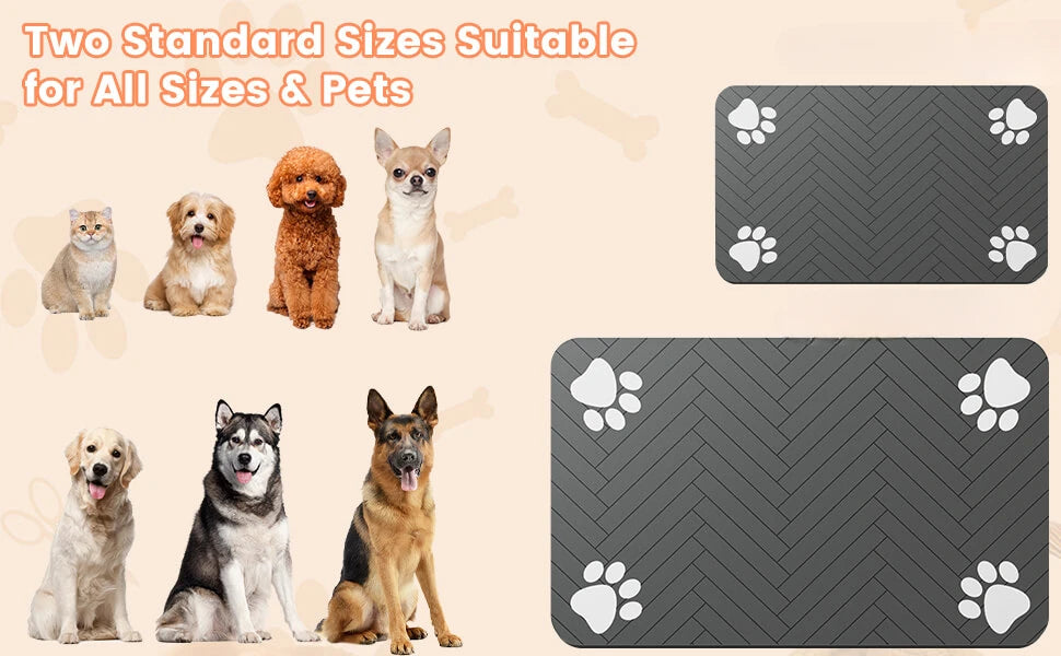 Absorbent Pet Placemat for Food and Water Bowl