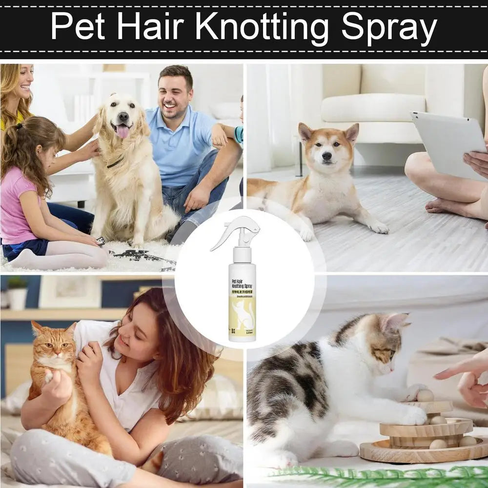 Pet Detangle & Grooming Spray - 120ml for Dogs & Cats