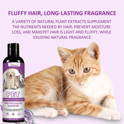 Puppy Care Flea & Tick Shampoo + Conditioner - Itch Relief & Knot Control for Dogs and Cats