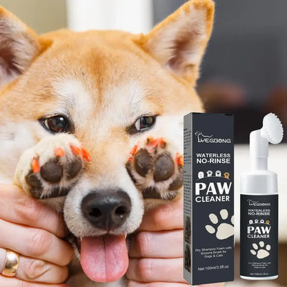 Paw Cleanser Foam - 100ml Waterless Pet Shampoo for Dogs & Cats