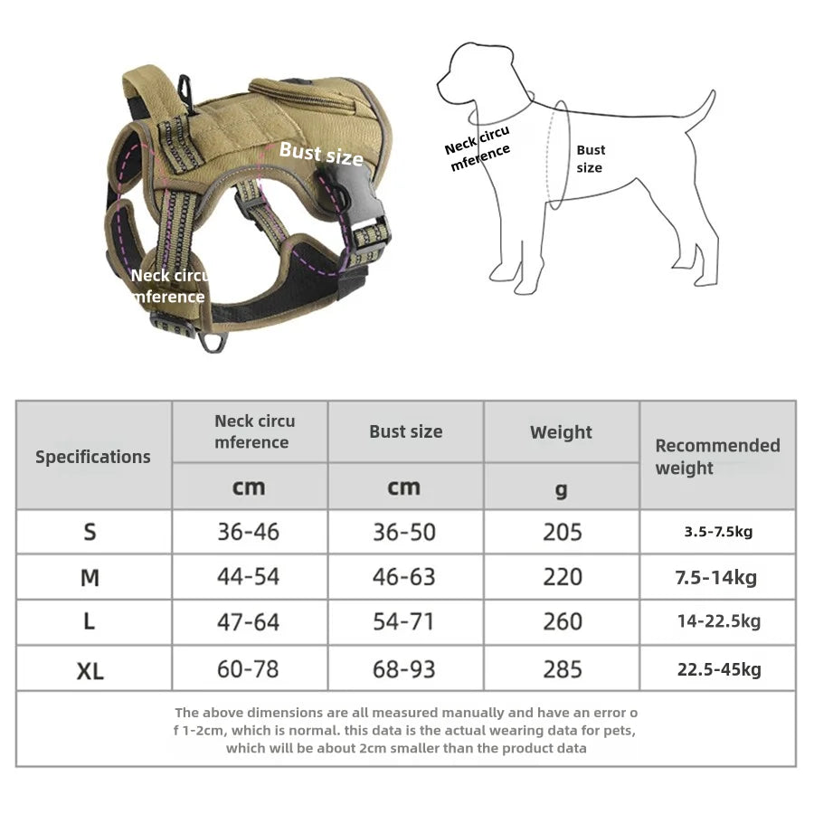 Tactical Dog Harness - Medium & Large Dogs