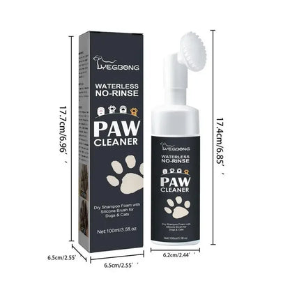 Paw Cleanser Foam - 100ml Waterless Pet Shampoo for Dogs & Cats