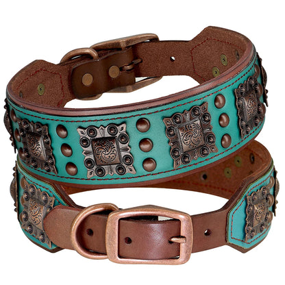 Luxury Leather Dog Collar - Medium to Large Dogs