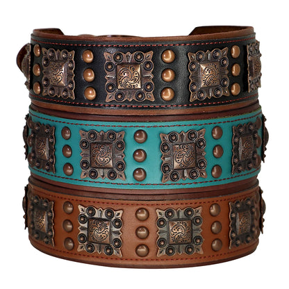 Luxury Leather Dog Collar - Medium to Large Dogs