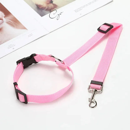 2-in-1 Adjustable Pet Car Seat Belt & Leash