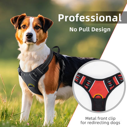 No-Pull Reflective Dog Harness with Front Clip & Easy Control Handle