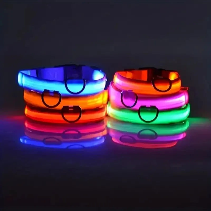 Nylon LED Night Safety Flashing Glow-in-the-Dark Dog Collar 🌟🐶