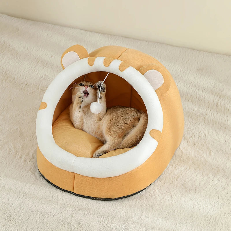 Cozy Cave Pet Bed – Warm & Comfy Hideaway