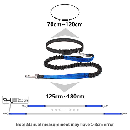 Hands-Free Shock-Absorbing Dog Leash with Waist Belt