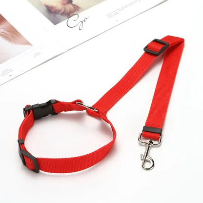 2-in-1 Adjustable Pet Car Seat Belt & Leash