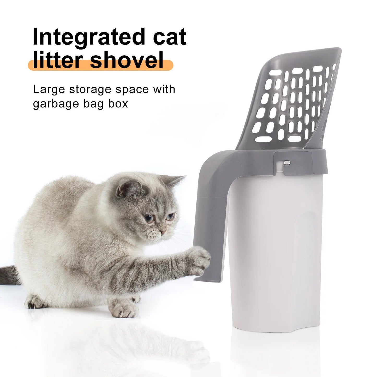 SwiftScoop Cat Litter Shovel with Waste Bin