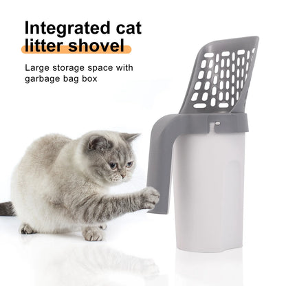 SwiftScoop Cat Litter Shovel with Waste Bin