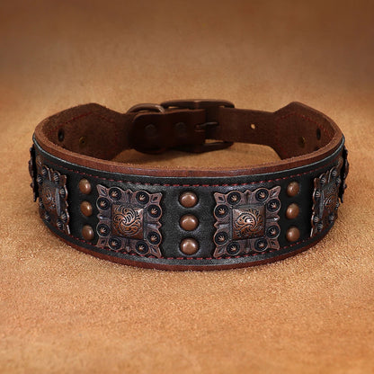 Luxury Leather Dog Collar - Medium to Large Dogs