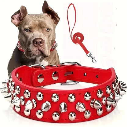 Spiked Dog Collar And Leash Set