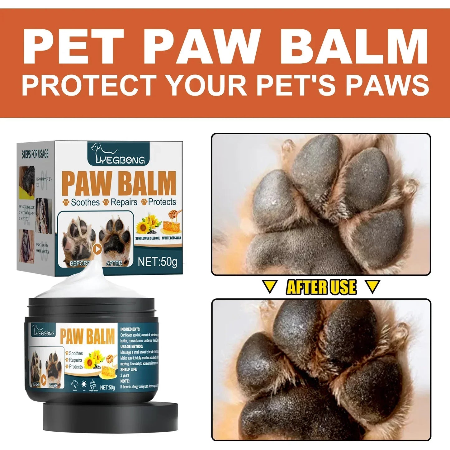 PawGuard Protection Balm for Pets - Claw & Foot Pad Care for Dogs & Cats