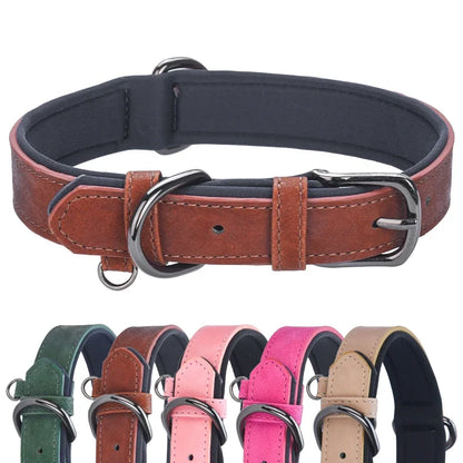 Adjustable Leather Dog Collar