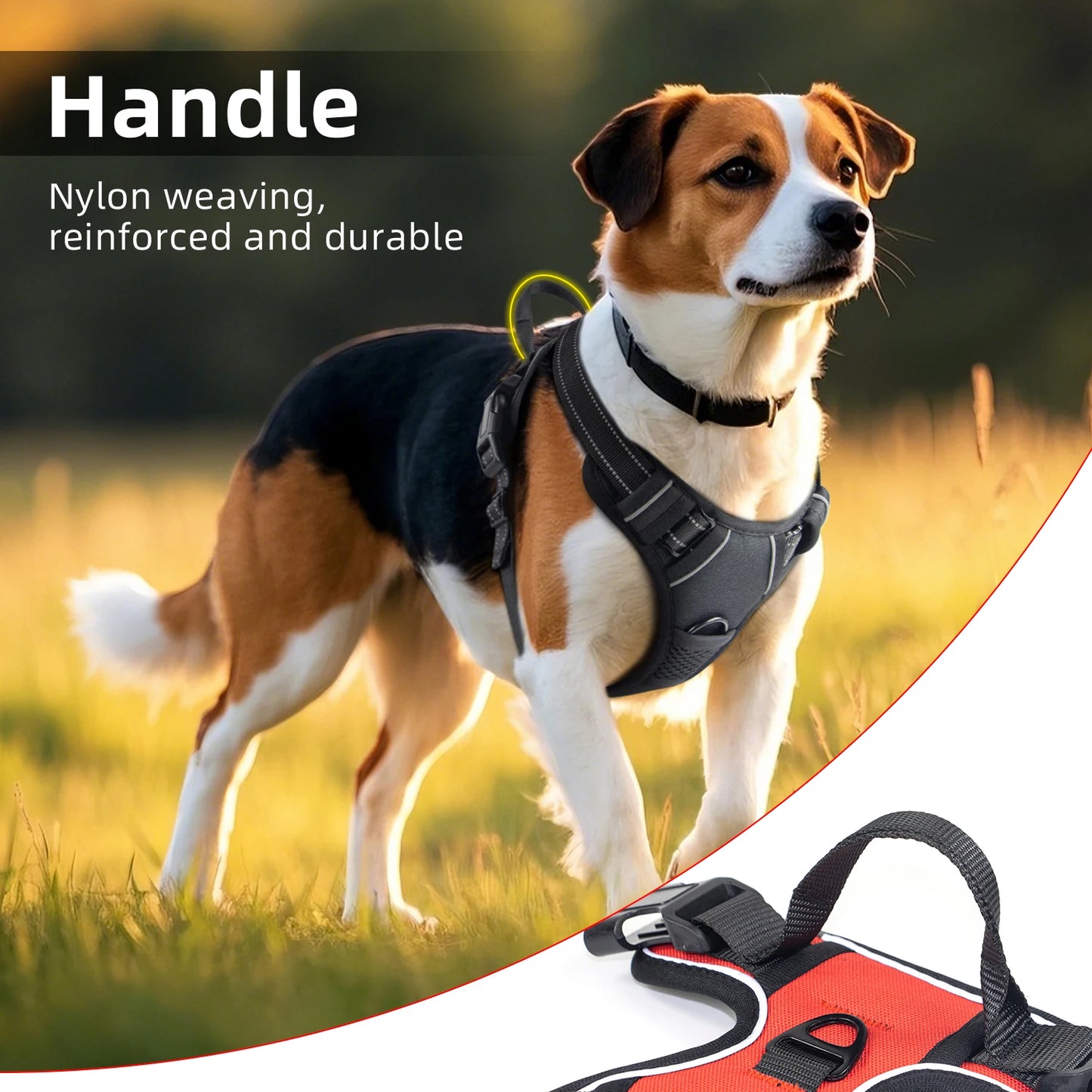 No-Pull Reflective Dog Harness with Front Clip & Easy Control Handle