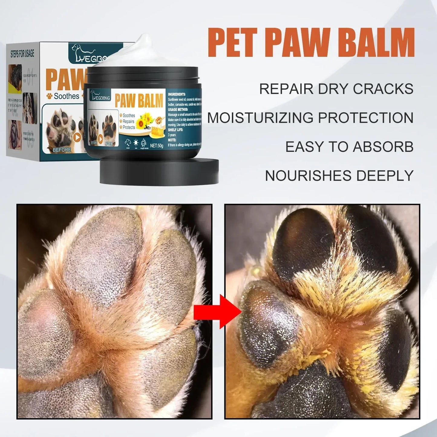 PawGuard Protection Balm for Pets - Claw & Foot Pad Care for Dogs & Cats