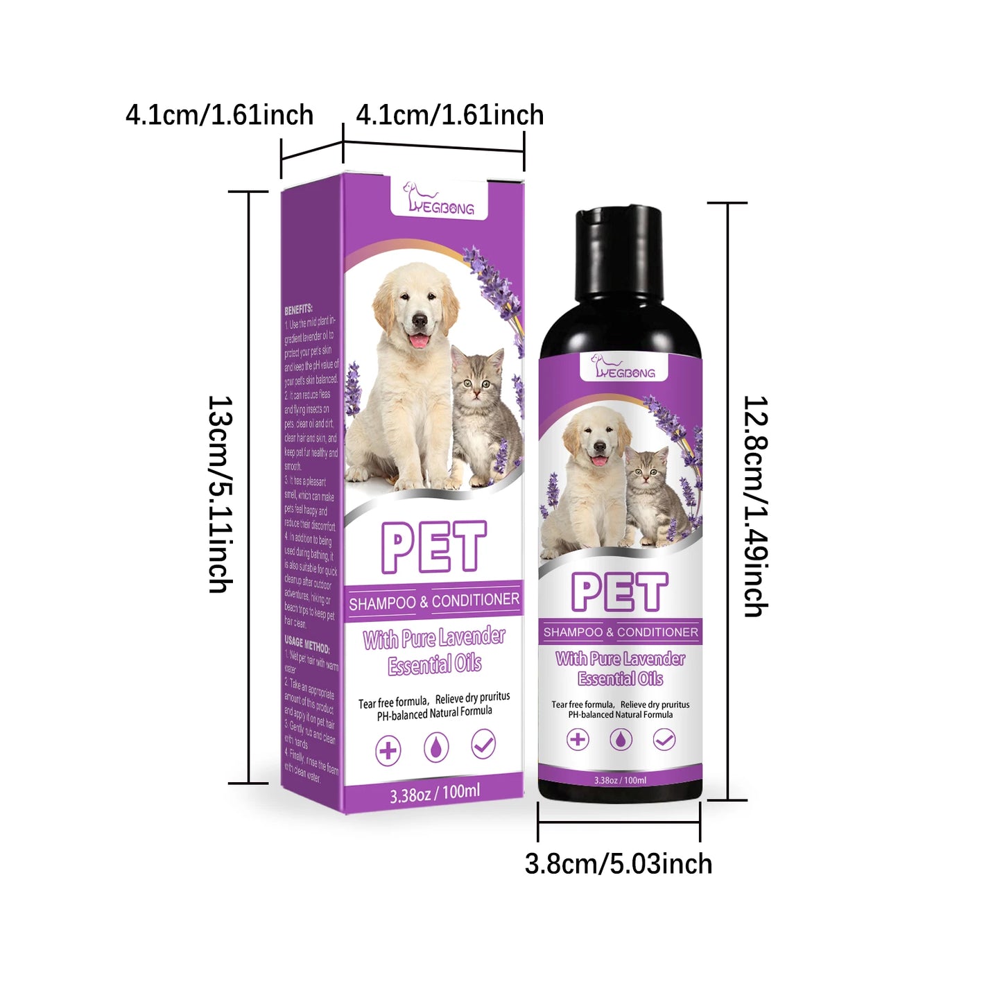 Soothing Pet Shampoo for Sensitive Skin – Flea & Tick Control, Moisturizing & Itch Relief