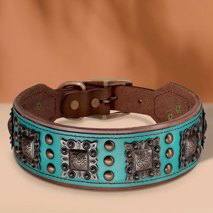 Luxury Leather Dog Collar - Medium to Large Dogs