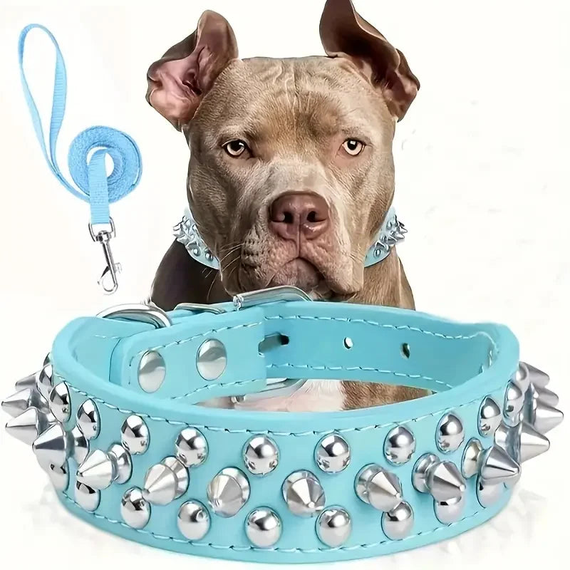 Spiked Dog Collar And Leash Set