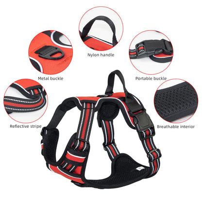 No-Pull Reflective Dog Harness with Front Clip & Easy Control Handle