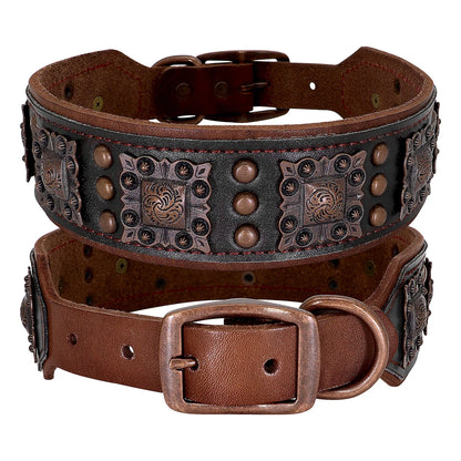 Luxury Leather Dog Collar - Medium to Large Dogs