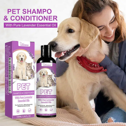 Puppy Care Flea & Tick Shampoo + Conditioner - Itch Relief & Knot Control for Dogs and Cats