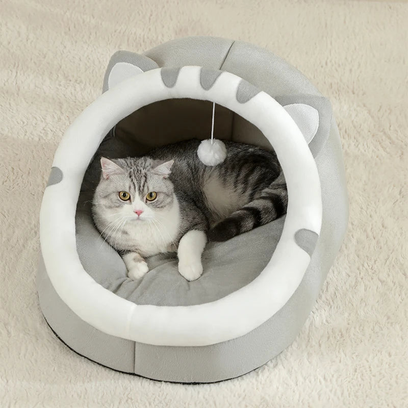 Cozy Cave Pet Bed – Warm & Comfy Hideaway