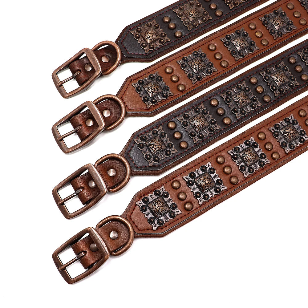 Luxury Leather Dog Collar - Medium to Large Dogs