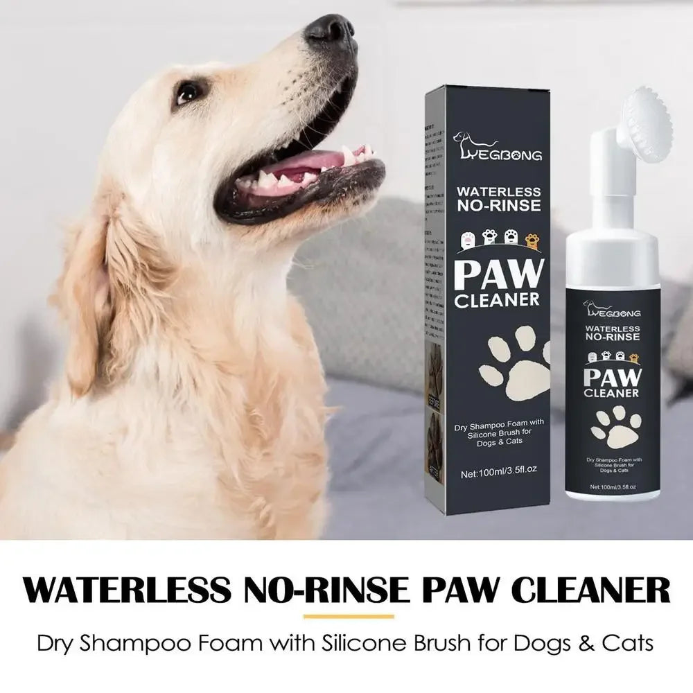 Paw Cleanser Foam - 100ml Waterless Pet Shampoo for Dogs & Cats