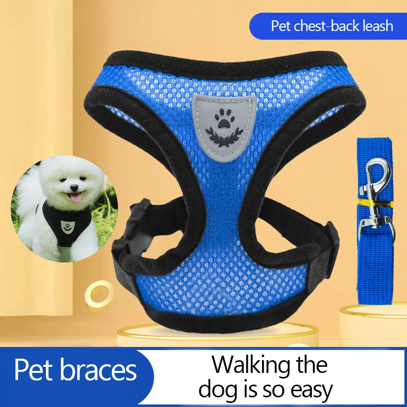 Adjustable Mesh Pet Harness Vest - Small Cats & Dogs