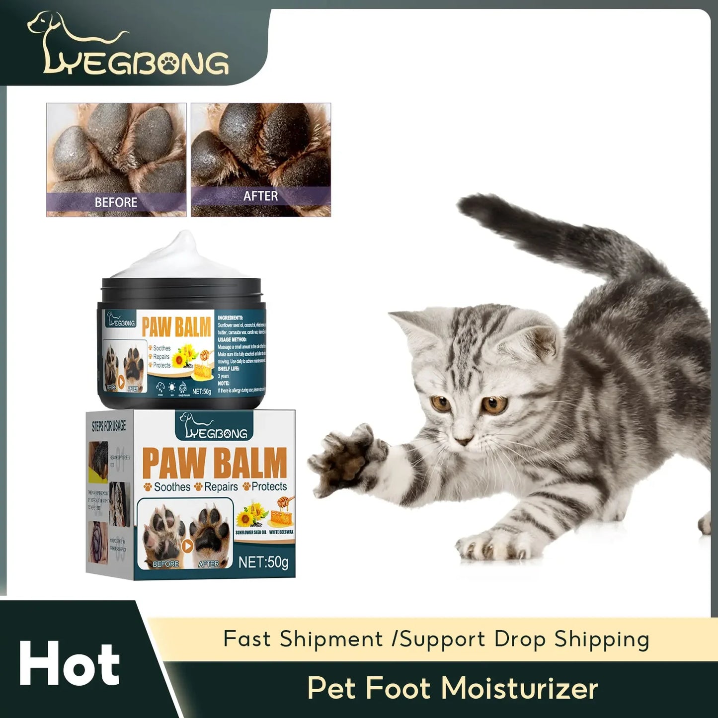 PawGuard Protection Balm for Pets - Claw & Foot Pad Care for Dogs & Cats