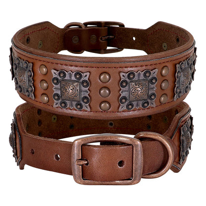 Luxury Leather Dog Collar - Medium to Large Dogs