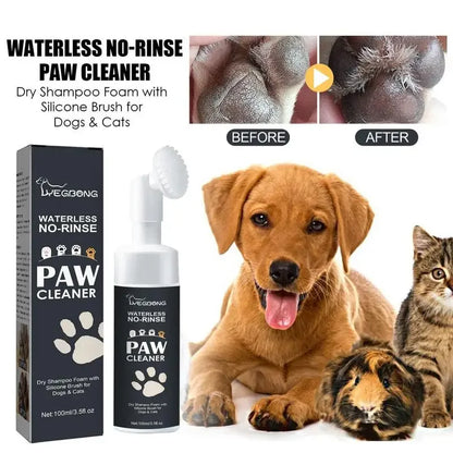 Paw Cleanser Foam - 100ml Waterless Pet Shampoo for Dogs & Cats