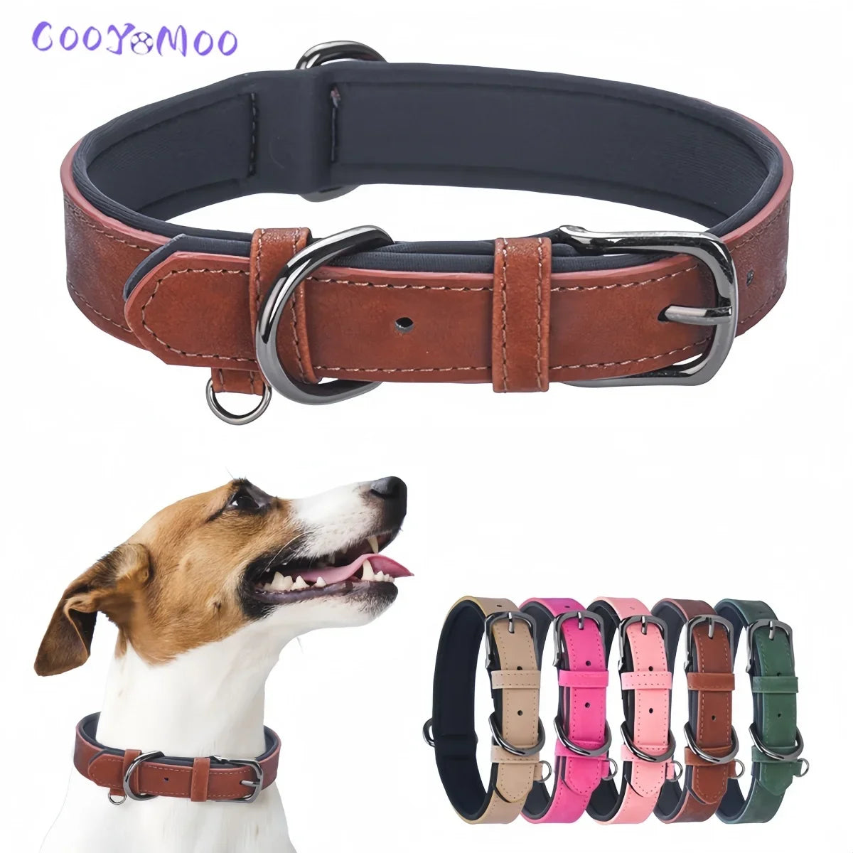 Adjustable Leather Dog Collar