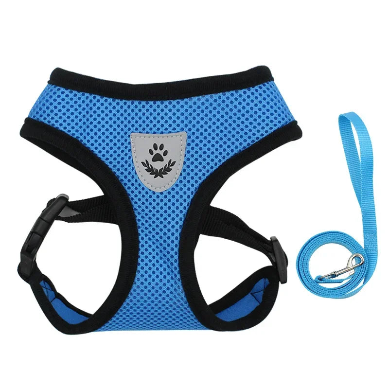 Adjustable Pet Harness w/ Leash - Small Dogs & Cats