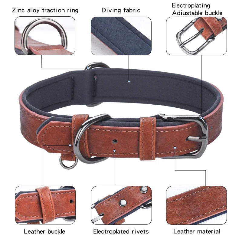 Adjustable Leather Dog Collar