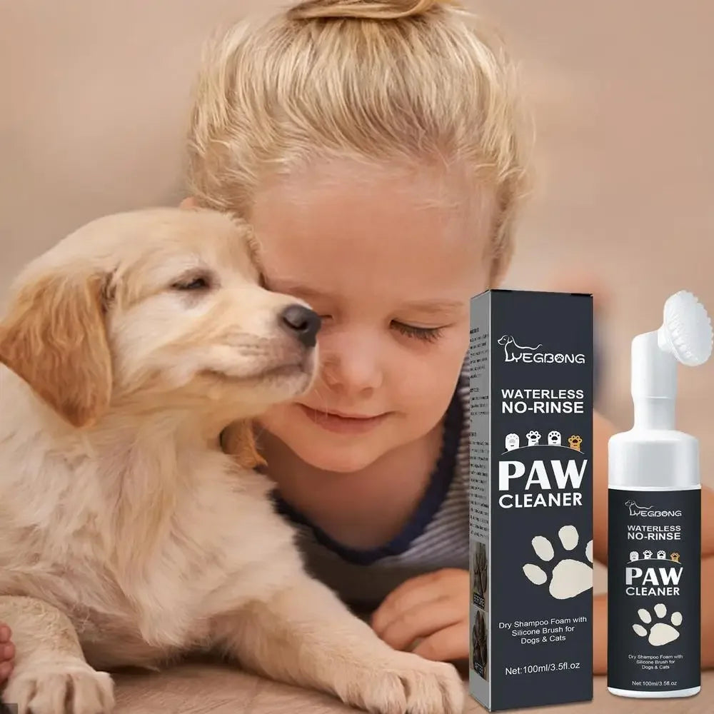 Paw Cleanser Foam - 100ml Waterless Pet Shampoo for Dogs & Cats