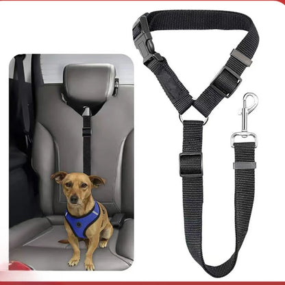 2-in-1 Adjustable Pet Car Seat Belt & Leash