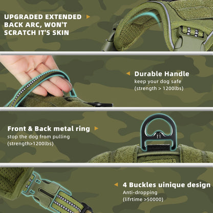 Tactical Dog Harness - No Pull Chest Attachment Point