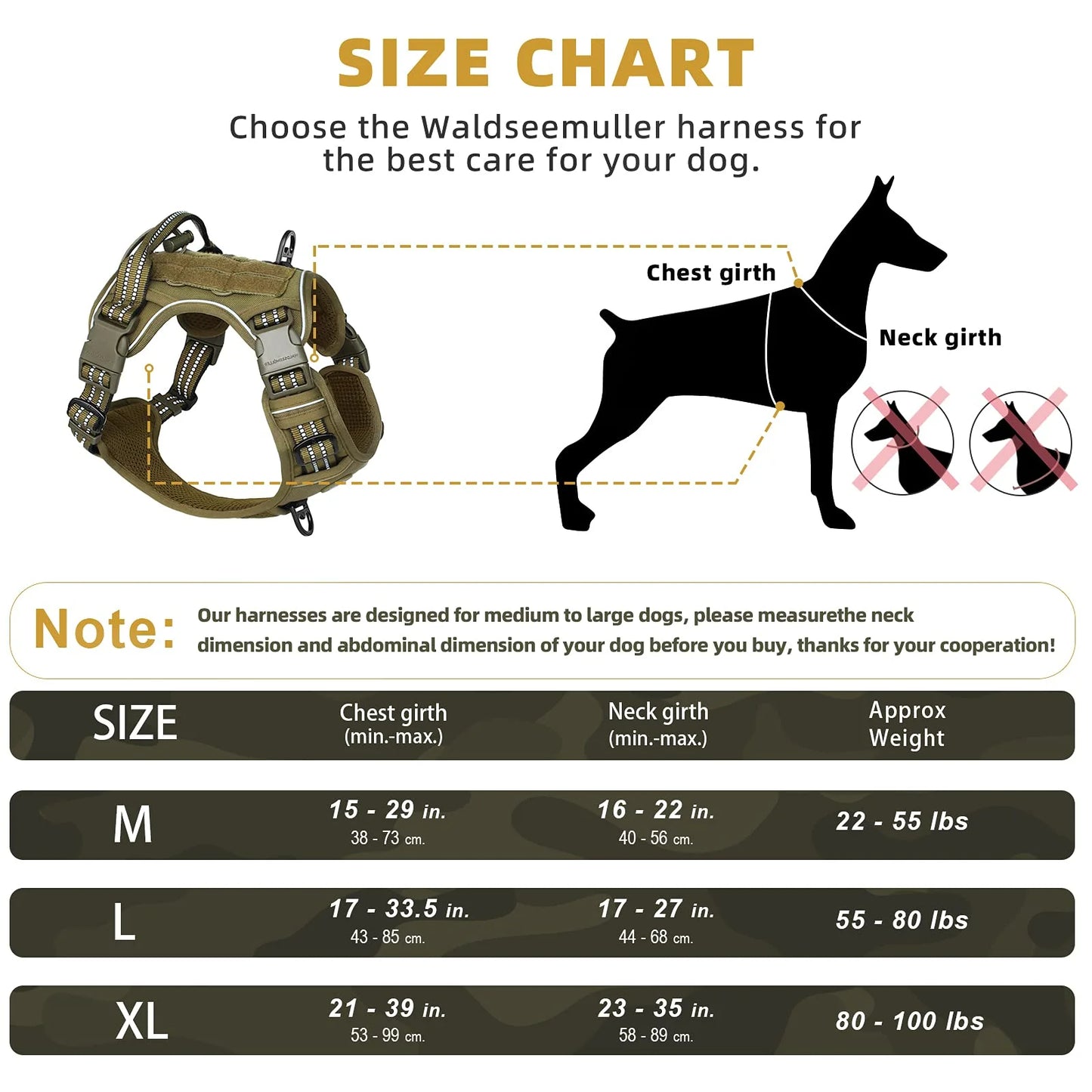 Tactical Dog Harness - No Pull Chest Attachment Point